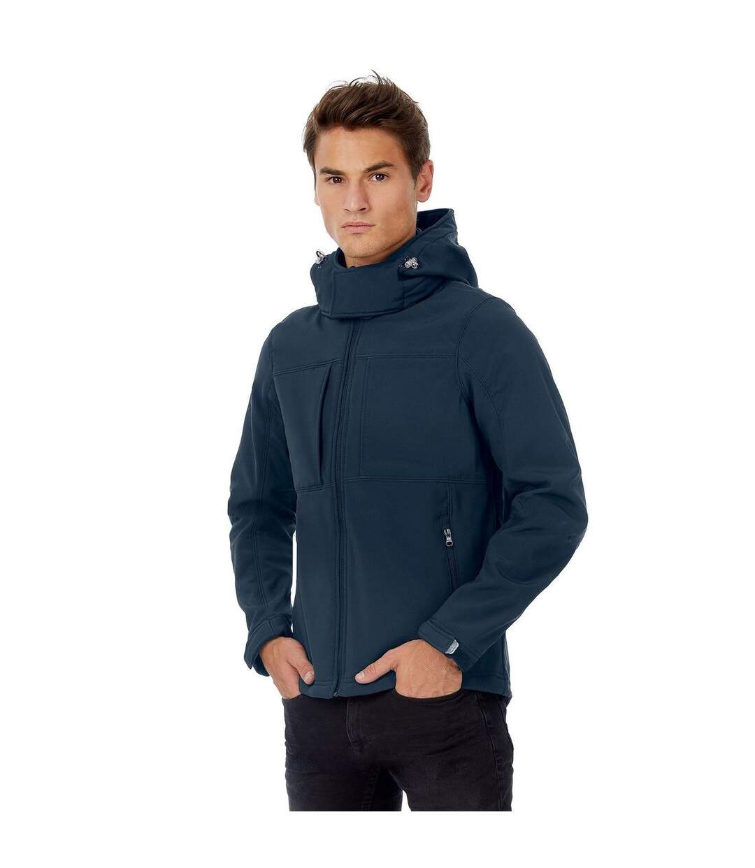 Veste softshell à capuche - hautes performances - JM950 - Bleu marine - Homme