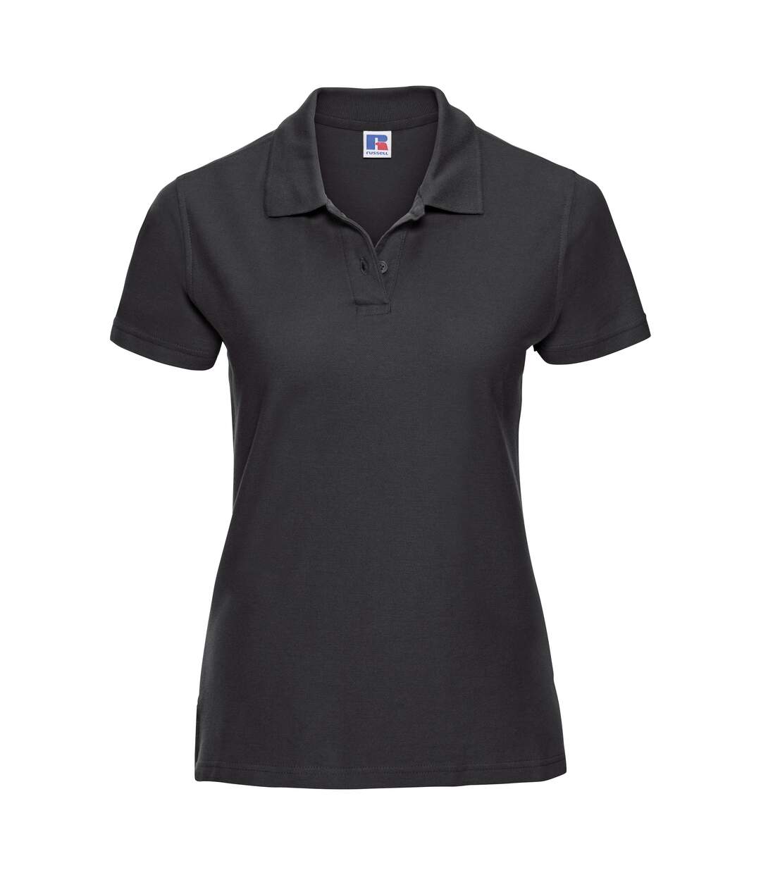 Polo 100% coton à manches courtes femme noir Russell-1