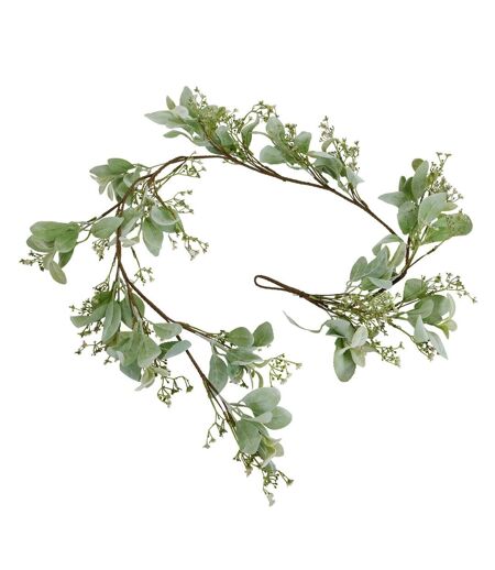 Lambs ear & wax flower artificial garland one size green Hill Interiors