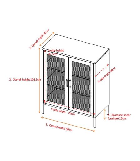 Buffet 2 portes grillagées en acier Misha Blanc