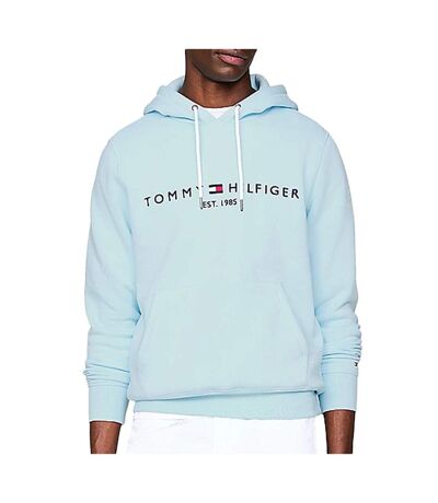 Sweat à Capuche Bleu Clair Menthe Homme Tommy Hilfiger Logo Hoodie - M