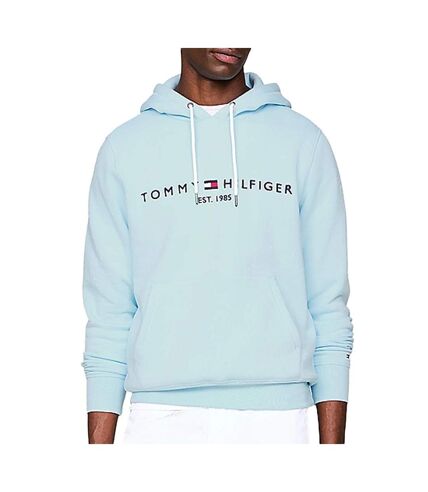 Sweat à Capuche Bleu Clair Menthe Homme Tommy Hilfiger Logo Hoodie - S