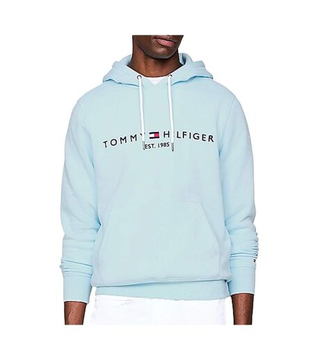 Sweat à Capuche Bleu Clair Menthe Homme Tommy Hilfiger Logo Hoodie - M