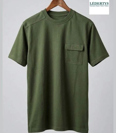 Tee-shirt Chasse LY0600 Homme Ledertys avec Renforts Épaules Kaki