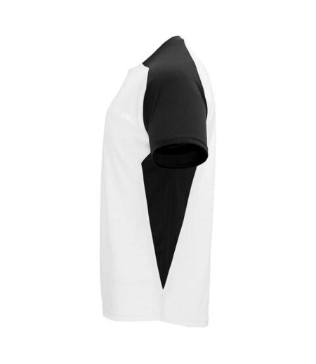 Unisex Adult Bugatti Sports T-shirt White Solid Black Roly