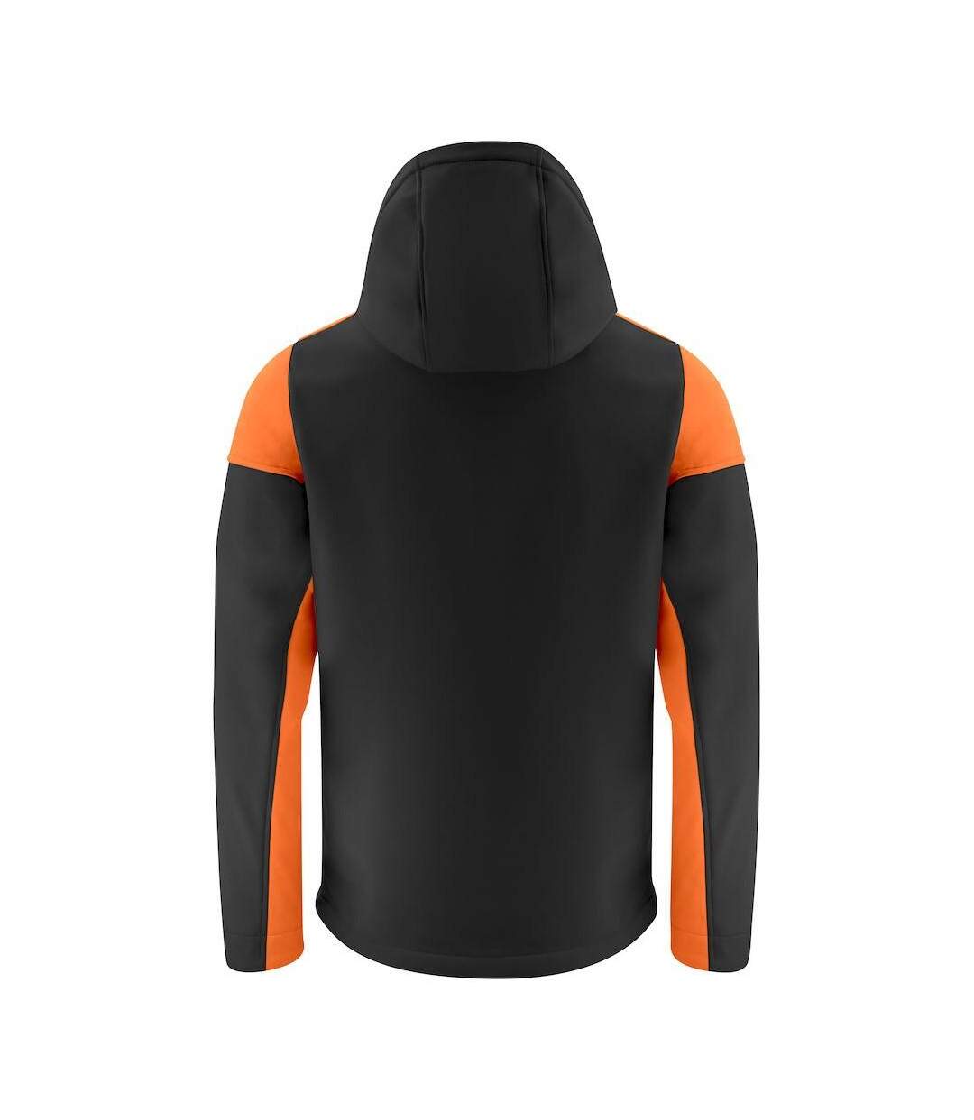 Mens Prime Soft Shell Jacket Black Orange Printer-2