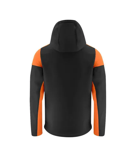 Mens Prime Soft Shell Jacket Black Orange Printer