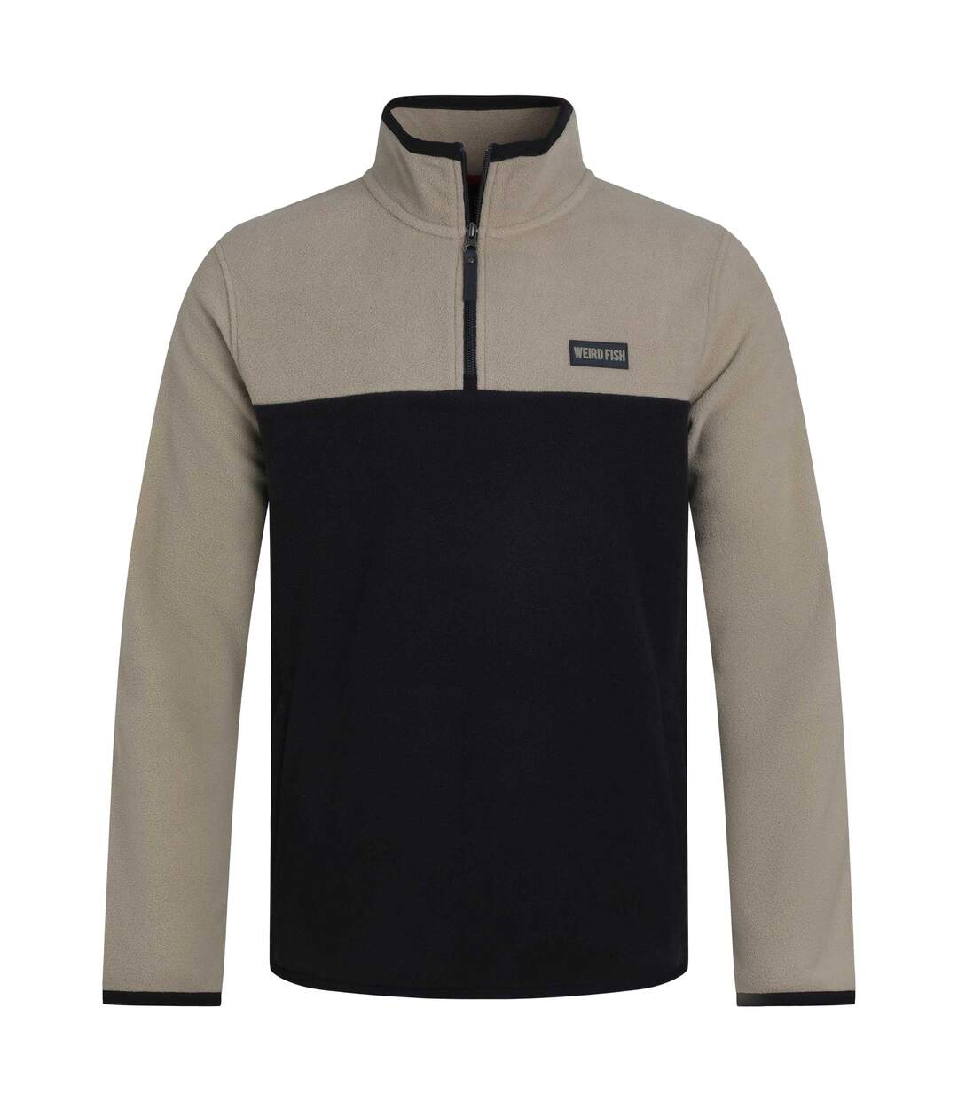Mens tristan micro quarter zip fleece top flintstone Weird Fish-1