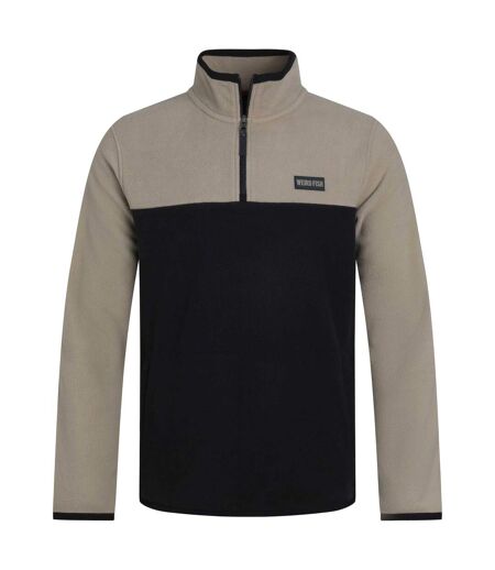Mens tristan micro quarter zip fleece top flintstone Weird Fish