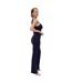 Womens/ladies Contrast Trim Tank Top Navy Frankies Bikinis-4