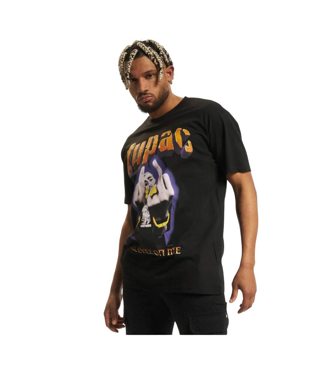 Mens Thug Passion Tupac Shakur Oversized T-shirt Noir Mister Tee-1