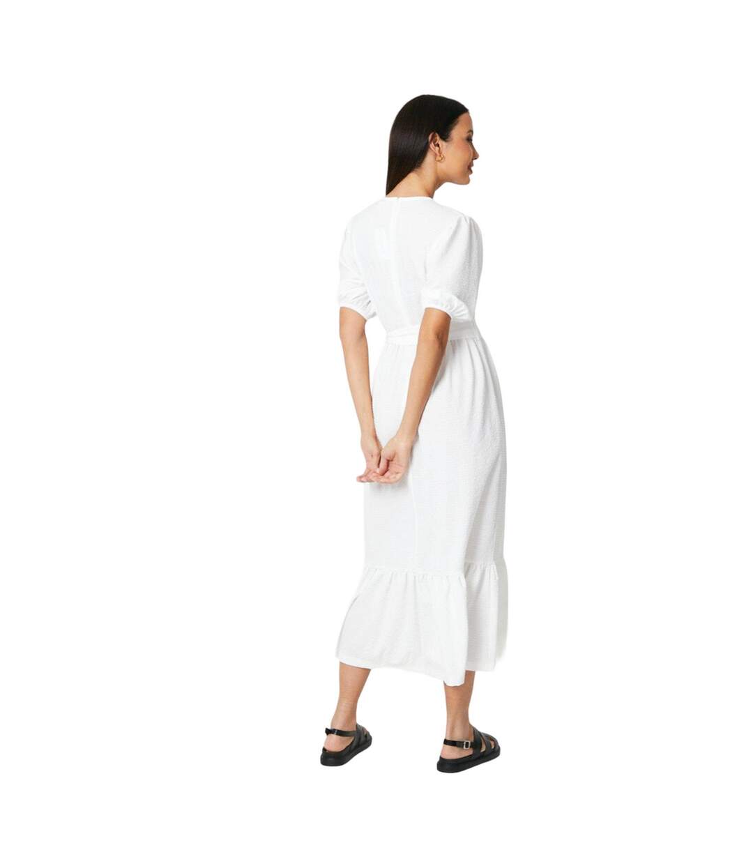 Robe mi-longue femme blanc cassé Principles