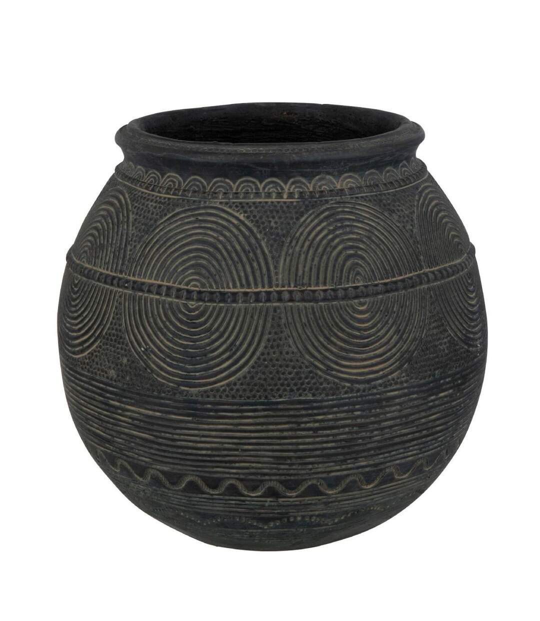 Vase Cruche en Ciment Black Lombok 29cm Noir-1