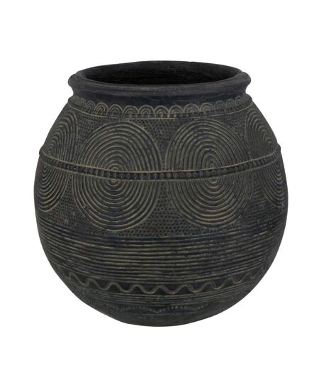 Vase Cruche en Ciment Black Lombok 29cm Noir