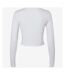 Bella + Canvas Womens/Ladies Micro-Rib Long-Sleeved Crop Top (Solid White) - UTPC6955