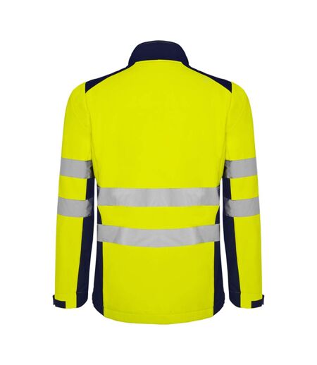 Veste Softshell Antares Homme Bleu Marine Jaune Fluo Roly Workwear