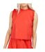 Womens/ladies Lace Trim Sleeveless Crop Top Red Little Mistress-2