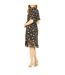 Robe Portefeuille Motif/style Floral Femme Noir Mela London-3