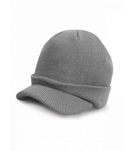 Bonnet casquette tricoté style army urban - RC060X - gris clair
