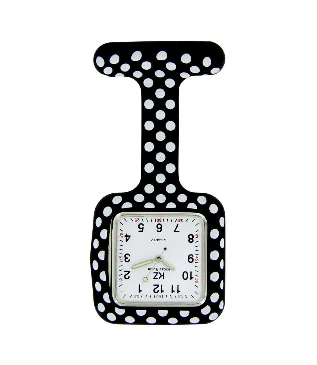 Belle Montre Infirmière Silicone Noir Pois KZ