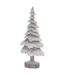 Snowy tree wood effect carved christmas decoration 47cm x 9cm x 21cm grey Hill Interiors-1