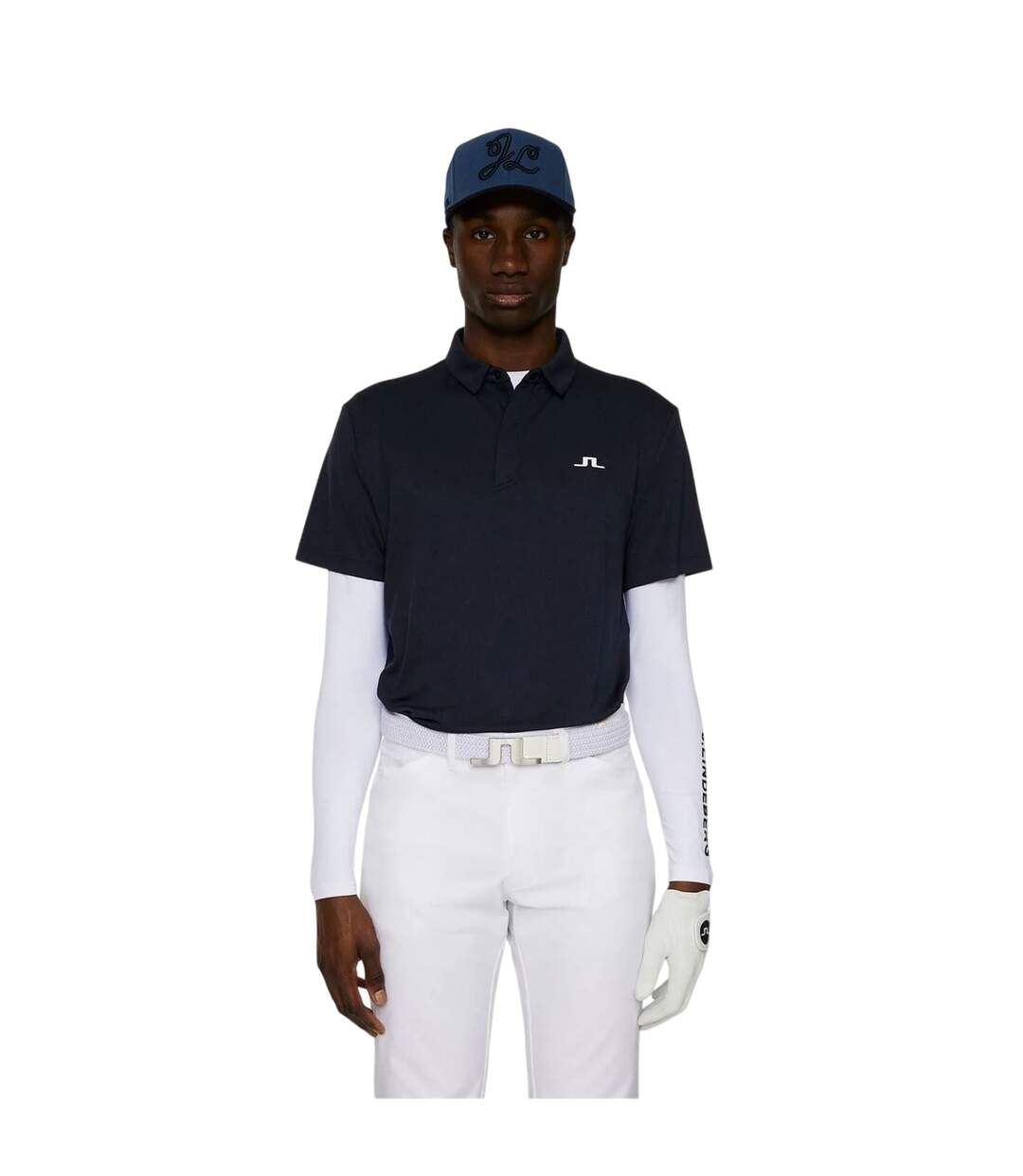 Mens Collared Short-sleeved Polo Shirt Navy J.Lindeberg-4