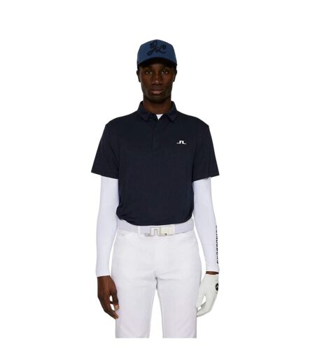Mens Collared Short-sleeved Polo Shirt Navy J.Lindeberg