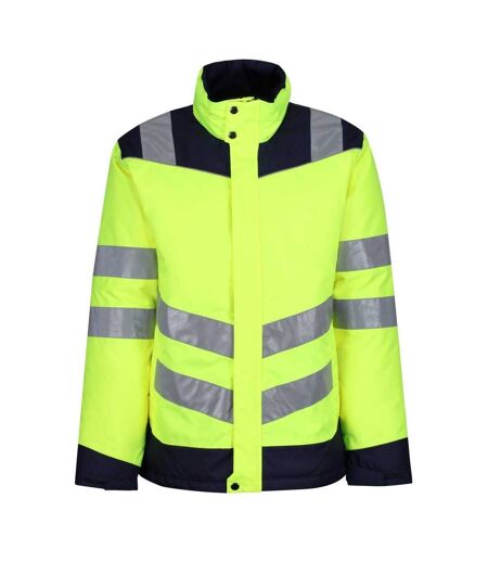 Mens Hi-vis Safety Jacket Yellow Navy Regatta