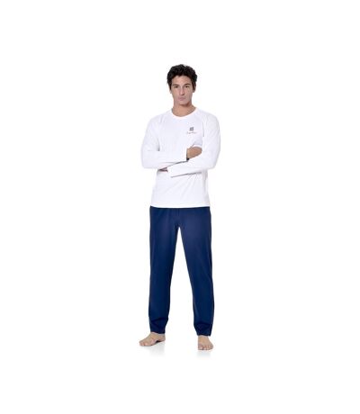 SERGE BLANCO Pyjama Homme Long 100% Coton, Vêtements de Nuit Homme, Ensemble Doux et Confortable