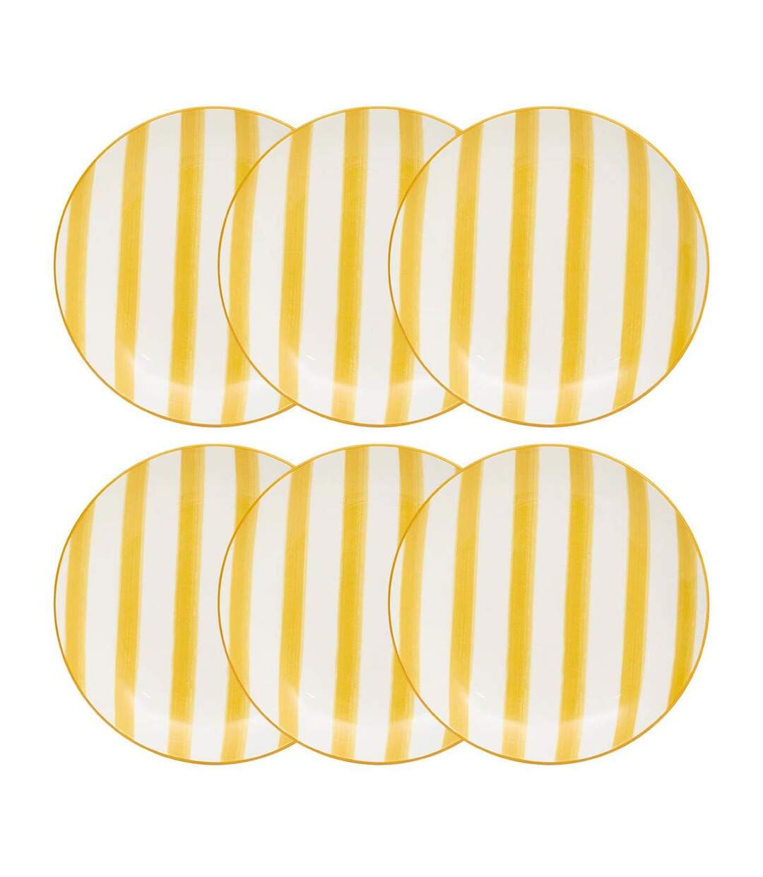 Lot de 6 Assiettes à Dessert Charlie 19cm Jaune-1