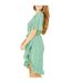 Robe Portefeuille Motif/style Petites Fleurs Femme Vert Mela London-4