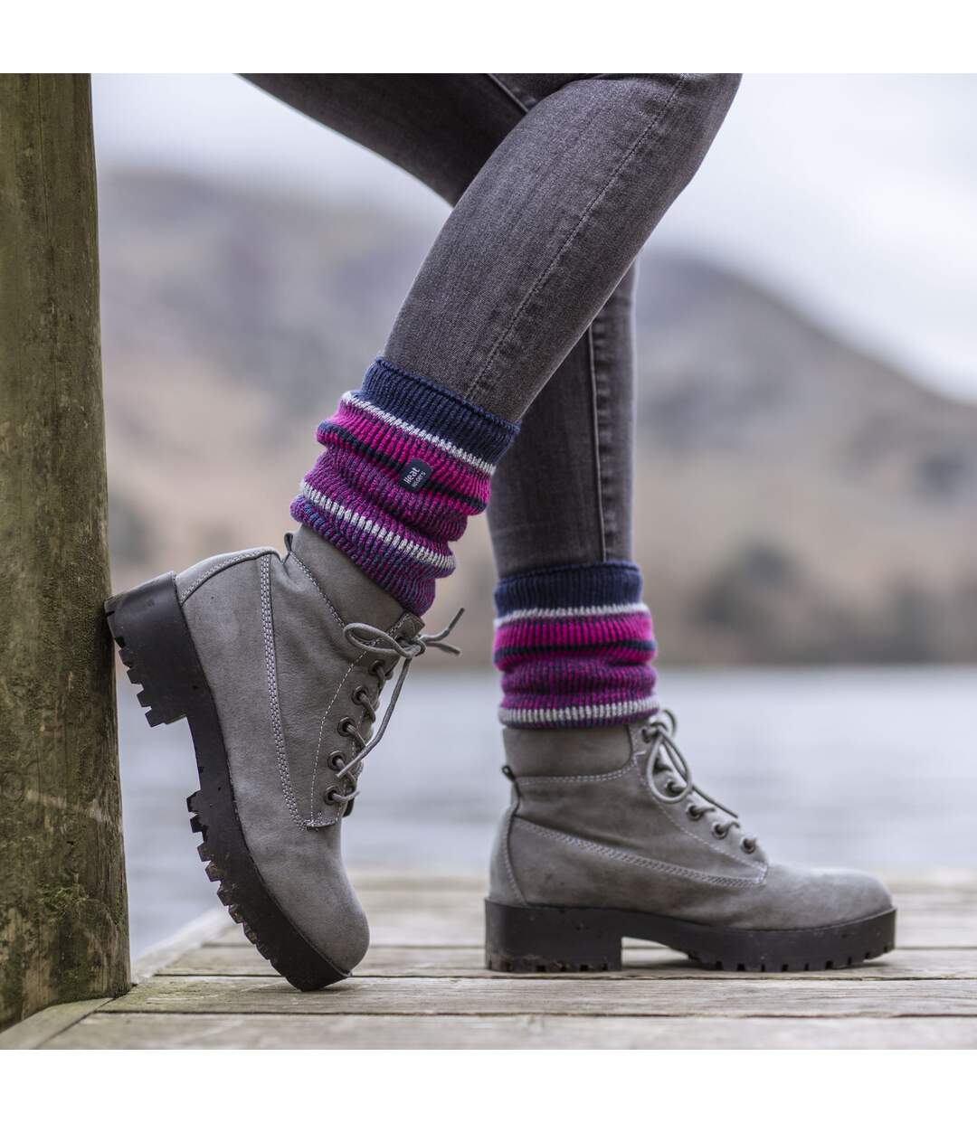 Ladies Thermal Lite Patterned Socks for Winter-5