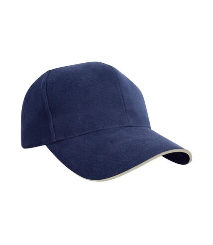 Result Headwear Heavy Brushed Cotton Baseball Cap (Navy/Natural) - UTPC6744