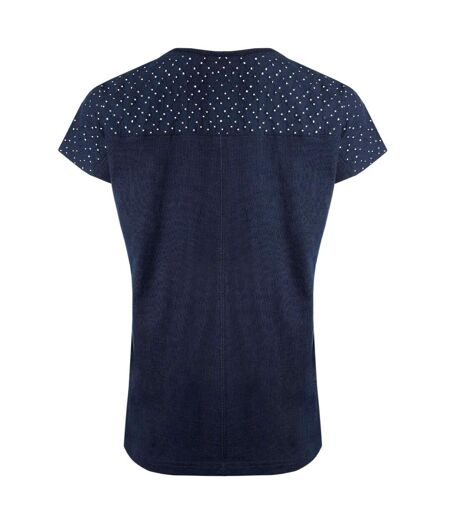 Womens/ladies pernille cut out t-shirt navy Weird Fish