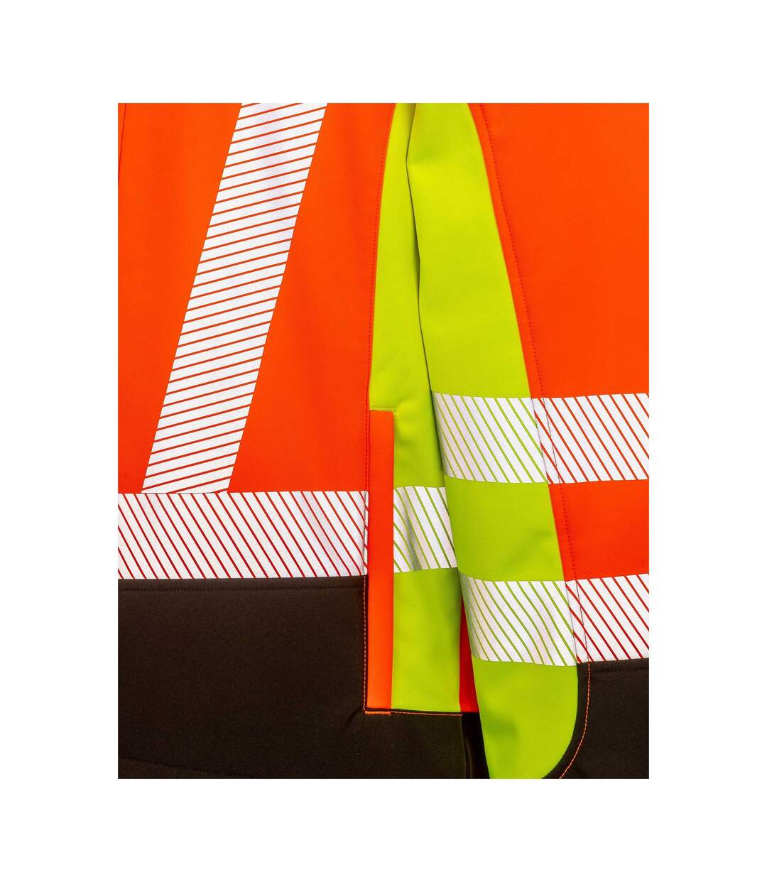 Unisex Adult Safety 3 Tone 3 Layer Jacket Fluorescent Yellow Fluorescent Orange Black Result Recycled-3