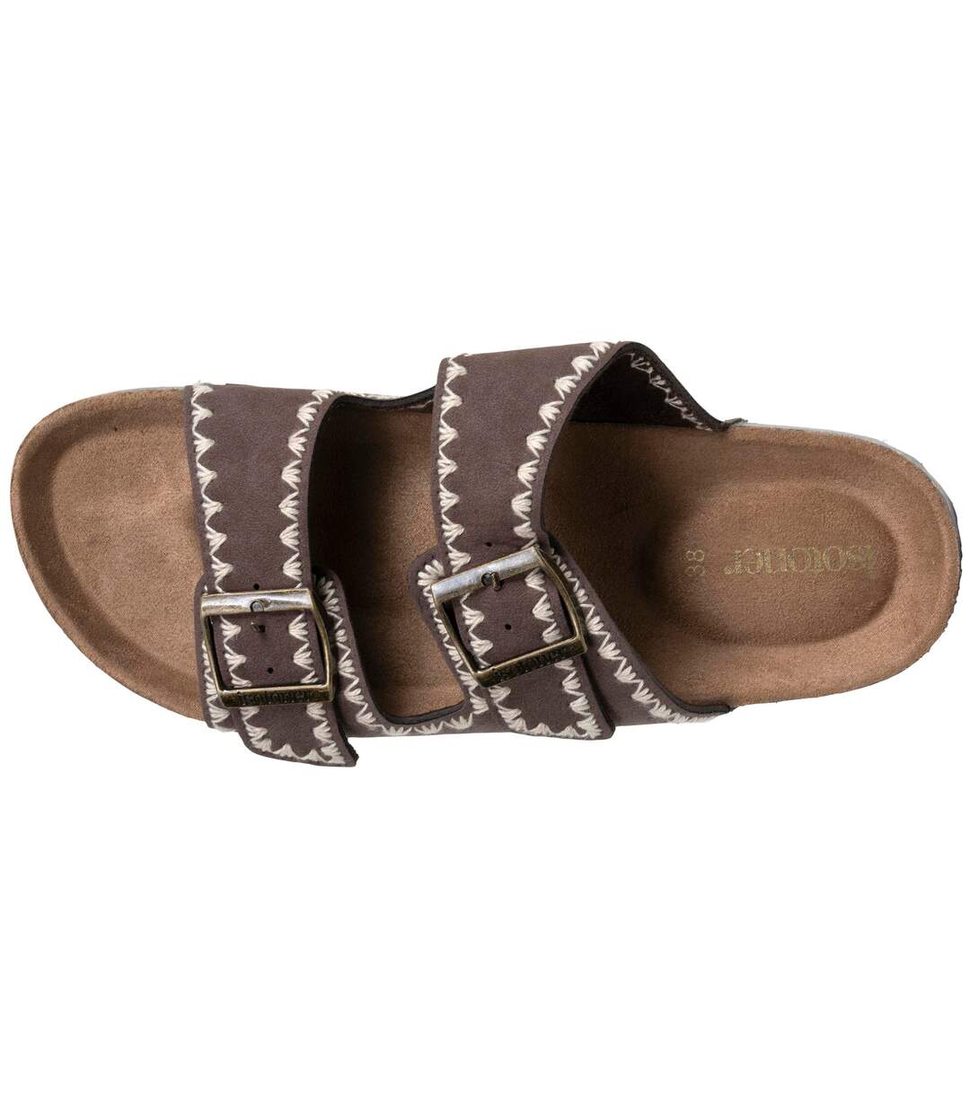 Isotoner Sandales femme à doubles bride, semelle intérieur patch talon ultra confortables-3