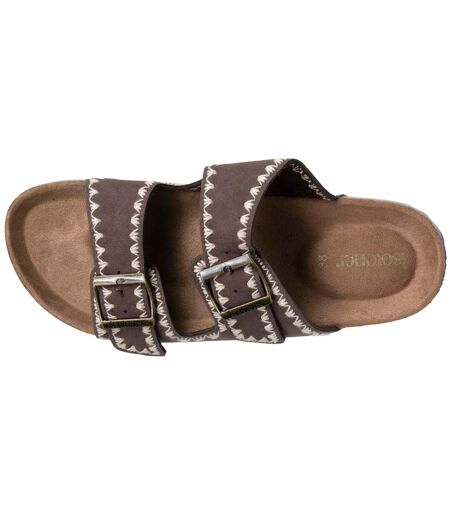 Isotoner Sandales femme à doubles bride, semelle intérieur patch talon ultra confortables