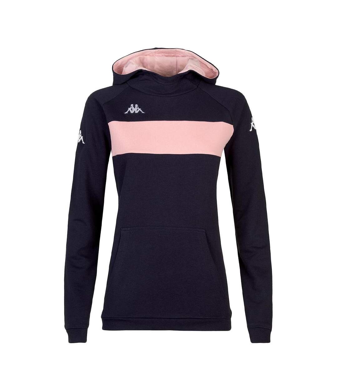 Sweat capuche marine/rose femme kappa daccia - m-1