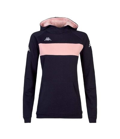 Sweat capuche marine/rose femme kappa daccia - m