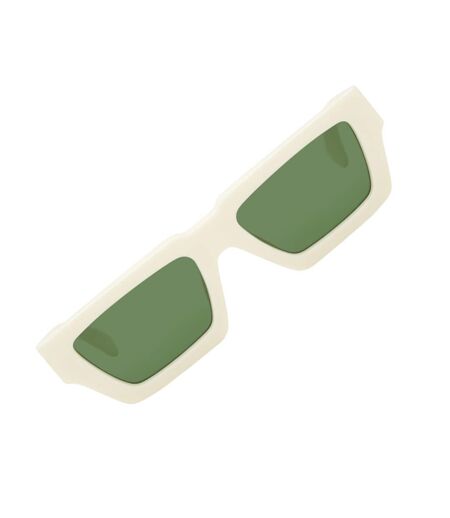 Lunettes De Soleil Motif/style Rectangle Manchester Femme Taille Unique Blanc Vert Off White
