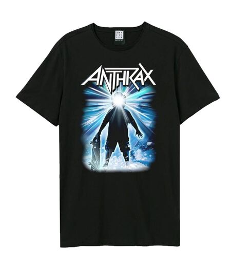 T-shirt Style Anthrax Halloween Blue Light Adulte Noir Amplified