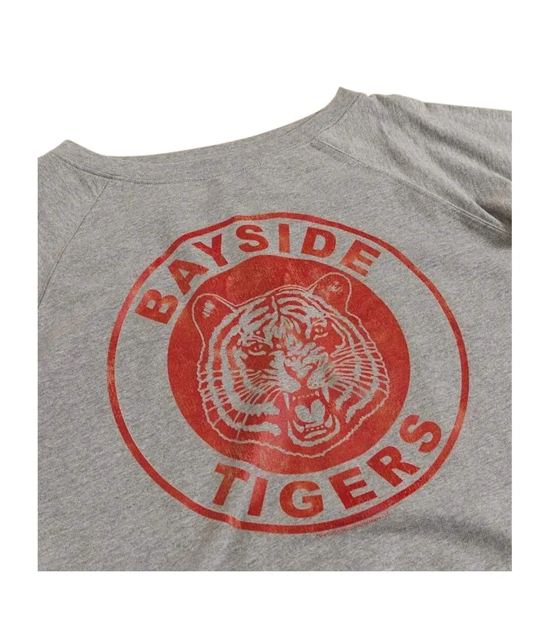 Womens/ladies Bayside Tigers Logo Off Shoulder Sweatshirt Grey Marl Saved By The Bell-4