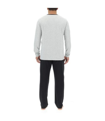 Ensemble Pyjama long homme en coton uni Logo poitrine Pierre Cardin