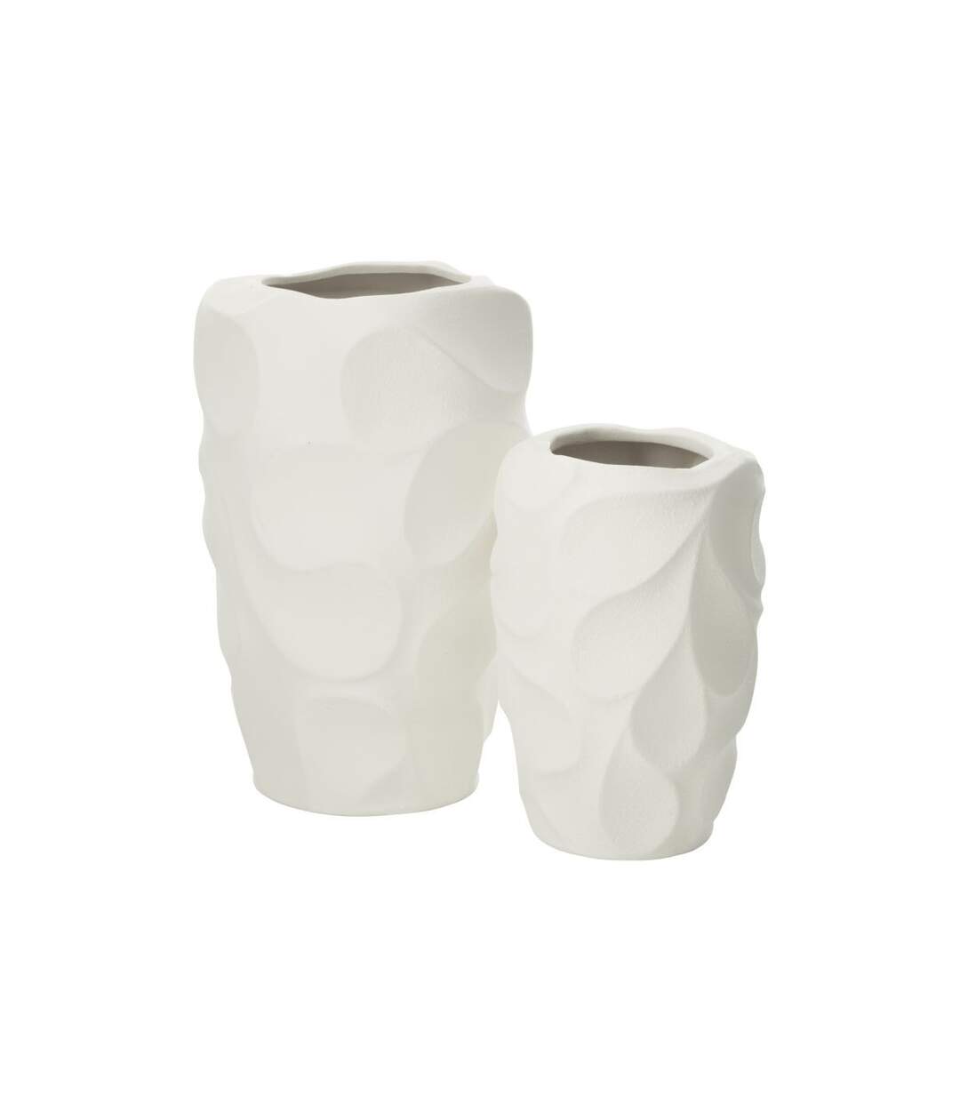 Vase Design en Argile Mirena 43cm Blanc-2