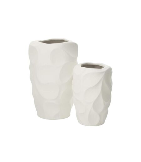 Vase Design en Argile Mirena 43cm Blanc