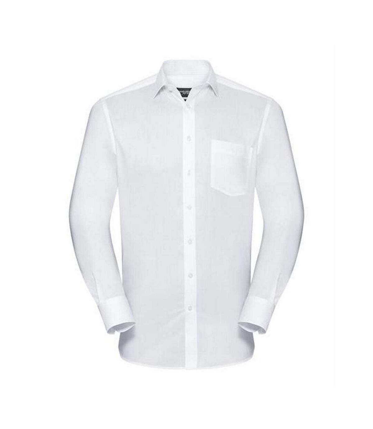 Russell Collection Mens Long Sleeve Tailored Coolmax Shirt (White)