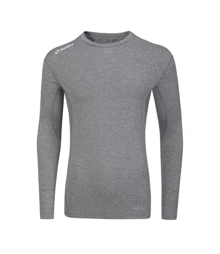 Haut Thermique Manches Longues Motif/style Central Homme Gris Chiné Chiné Sondico
