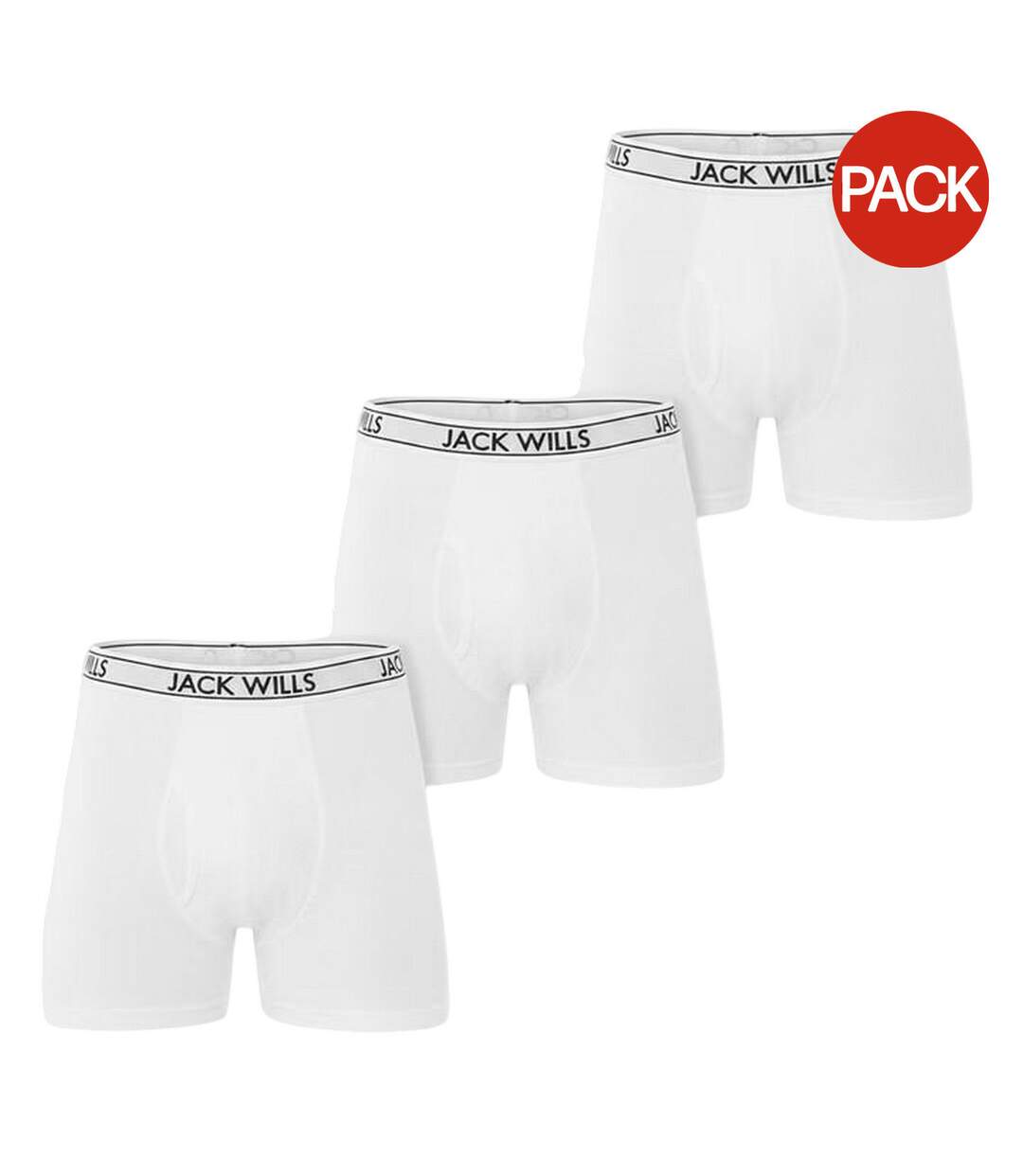 Pack Of 3  Mens Boxer Shorts  White Jack Wills-2