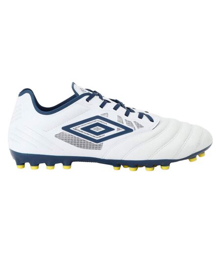 Mens tocco iv pro ag goat leather football boots white/poseidon/blazing yellow Umbro