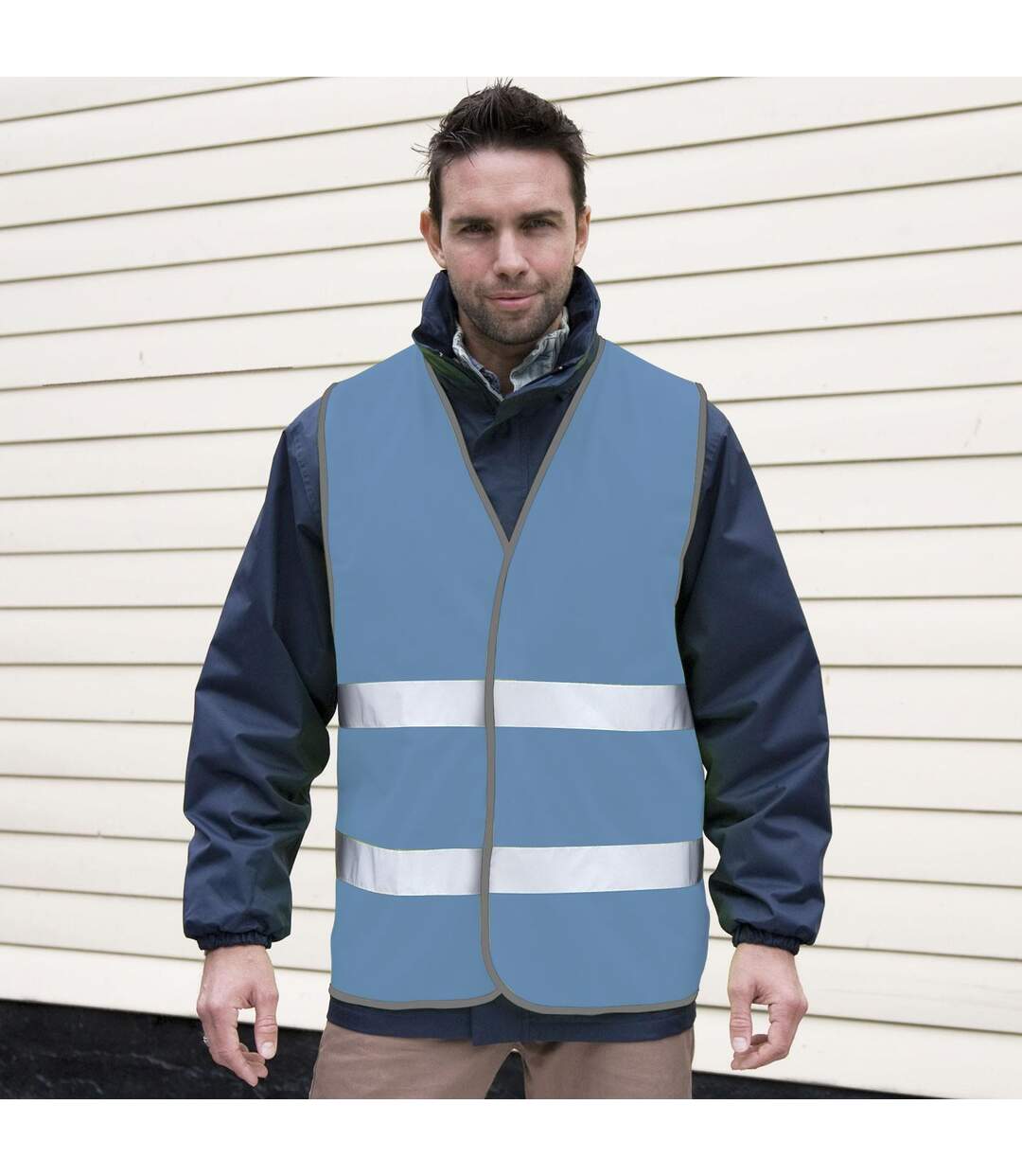 Gilet haute visibilité enhance adulte bleu ciel SAFE-GUARD by Result-2